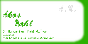 akos mahl business card